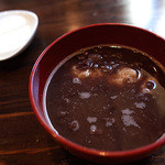 可也 - 「そばがきぜんざい」（380円）。