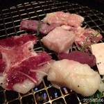 町屋やきにく密陽家 - 2015.3.6(金)17時半いつもの塩ホル盛り2人前と美味しい白飯てんこ盛り(^з^)-☆