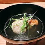 とり茶太郎 - お椀　かもだんご、しいたけ