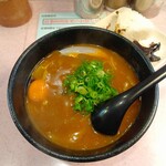 三国そば - 月見そばカレー味辛口おにぎり
