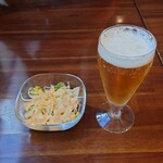 カレー屋ばんび - サラダ・グラスビール（昼下がりセット）