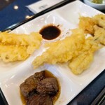 休暇村 - 天麩羅はキスに海老、カボチャ、レンコン