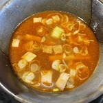 つけ麺処つぼや - 辛つけ麺のスープ