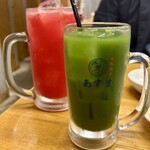 元祖仙台ひとくち餃子 あずま - 宇治抹茶ハイ ＆ トマトサワー・メガサイズ