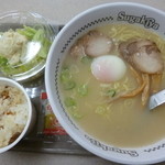 スガキヤ - '15/03/07 特製ラーメン＋サラダセット（720円⇒半額350円）