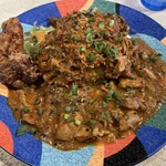 MODECURRY - 限定2種盛り　無水チキンと南インド風ココナッツ　ルー大盛り　トッピング唐揚げ