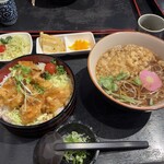 真御膳そば 正直家 - 料理写真:鶏天重セット（追加：たぬき）