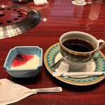 叙々苑 - 杏仁豆腐とコーヒー付き