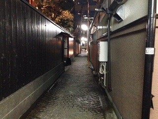 神楽坂 割烹 越野 - お店側から 石畳が雰囲気出してます