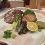 わかたけ - ①あわび。焼いてもらいました。