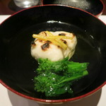 青華こばやし - 27年2月　天然白子椀　菜の花、柚子