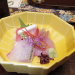 日本料理たけはし - 刺し身（ハマチ、サヨリ他）