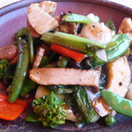 天啓 - 茸と春野菜の炒め