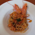 Fruttare - H27.3.8　天使のエビのトマトクリームスパゲッティのアップ