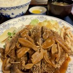 レストラン角家 - ミンチカツ定食  きのこソースﾁｮｲｽ