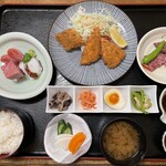 ちゅう心 - 鯵フライ御膳にはお肉も付いてます！