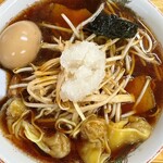 寿ラーメン - チャーシューワンタンメン大盛、味付き玉子、もやし