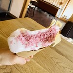 パンケーキ＋カフェラテ - さくら餅クレープ