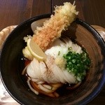 うどん屋 きすけ - 鯛ちくわ天と温泉玉子のぶっかけ800円　※2015年2月