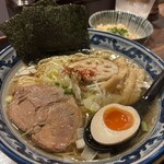 和風楽麺 四代目 ひのでや - ひのでやラーメン   &   ミニ帆立ご飯
