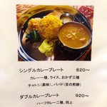 南國堂 - カレープレートは、カレーの数を選びます（シングル・ダブル・トリプル）