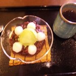 甘味処 川越 あかりや - 抹茶クリーム白玉ぜんざい(￥550)