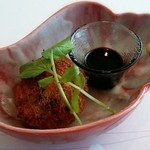 幸咲 - ★揚物(春野菜と白魚の豆腐カツレツ)