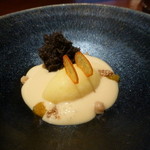ラ・ロカンダ - 2015年3月　デザート　クリスタル金柑と味噌　ビターアーモンド添え