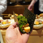 Ginza Shinohara - Unatama Hand Roll with Abundant Flower Pepper