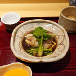 Ginza Shinohara - Hot Pot with Tsukinowaguma (Asian Black Bear), Wild Boar, Omi Chicken, Uruoi, Watercress, and Tara no Me (Sprout of Japanese Angelica)
