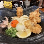 本格さぬきうどん やしま - 朝挽き鶏天ぶっかけうどん冷大　1,408円(税込)   ※うどんは、大盛り無料サービス