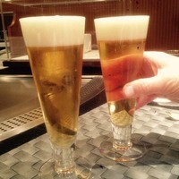 鉄板焼　季流 - 最初はビールで乾杯♪
