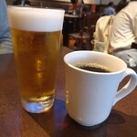 ハードロックカフェ - 一番搾り12オンス&ホットコーヒー