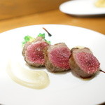 ガレオーネ - 蝦夷鹿の内もも　トピナンブールのピュレとプティヴェール