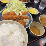 三州屋 - ダブルミックスフライ定食