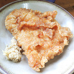 手打うどん 松岡 - とり天