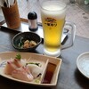 晩酌セット専門店 セットさん - 晩酌セット【焼鳥】(税込1,848円)
①魚ミンチカツ
②お刺身(烏賊&ハマチ&真鯛)
お酒《セットドリンク》①麒麟一番搾り(生ビール、麒麟麦酒)