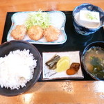 Nabe ya - 海老の揚げしんじょう定食　1000円　dinner