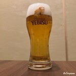 鮨と地酒 地雷也 - ヱビスの生ビール