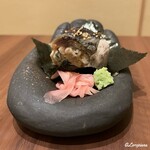 鮨と地酒 地雷也 - 生サバ直炭火炙り寿司