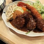 洋食屋 双平 - ミックスフライA（ミンチカツ1つをコロッケに変更）