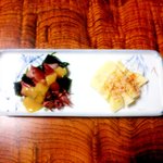 たけちゃん - ほたるいかの酢味噌和え・筍のおかか和え