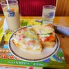 コメダ珈琲店 - たっぷりたまごのピザトースト(890円)、アイスオーレ(600円)