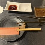 焼肉 神宮 - 最初のお皿のセット