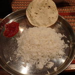 ベンガル料理プージャー - バシュモティライス、豆せんべい、チャトニ