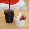 Cafeねんりん家 - ねんりん家バームソフト苺仕立て＆アイスコーヒー