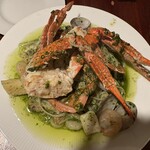 トラットリア サンタ テレーザ - 【渡り蟹入り魚介たっぷりジェノバ風味リングイネ】