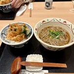蕎麦処 いなたや - 桜海老と春野菜のかき揚げ丼お蕎麦のセット