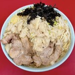 ラーメン二郎 - 料理写真:小ラーメン・岩のり・カタメ・ニンニク・アブラ