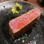 鳥茂 - シャトーブリアンのステーキ、わさびで